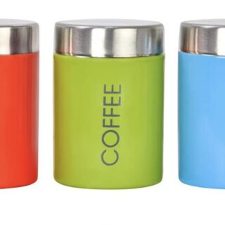Amanda Premium Stainless Steel Tea, Sugar & Coffee Container Set