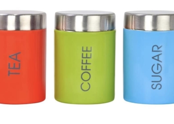 Amanda Premium Stainless Steel Tea, Sugar & Coffee Container Set