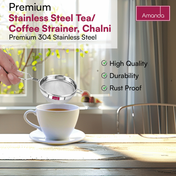Amanda Stainless Steel Tea/Coffee Strainer, Chalni - Image 2