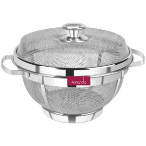 Amanda Stainless Steel Round Basket with Lid | 304 Food Grade