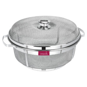 Amanda Stainless Steel Deluxe Basket with Lid | 304 Food Grade